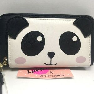 Betsey Johnson Panda Wristlet/Wallet Betsey NWT